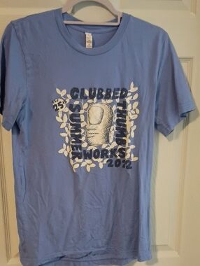 Light Blue Graphic Crewneck T-Shirt - Clubbed Works